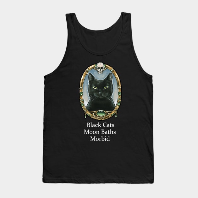 Black Cats, Moon Baths, Morbid Tank Top by Nat Ewert Art